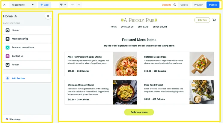 Weebly editor