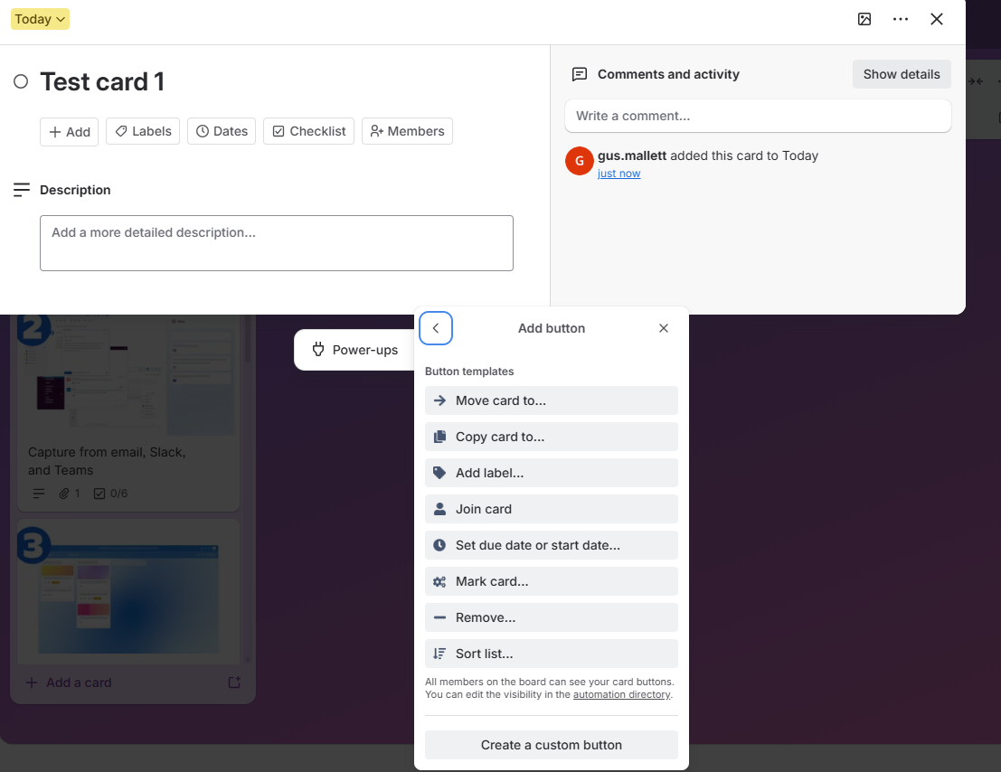 Screenshot of Trello task card. Source: Tech.co testing