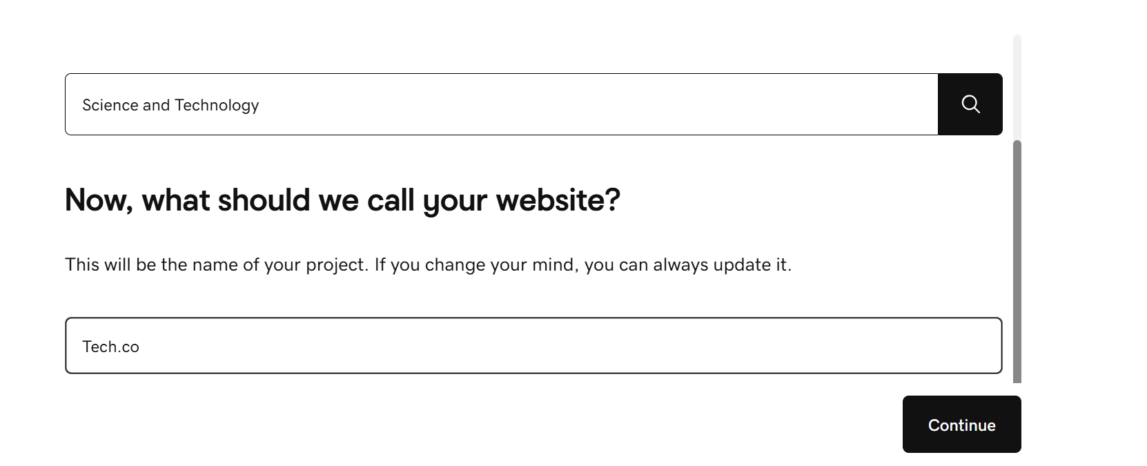 Screenshot of GoDaddy AI onboarding. Source: Tech.co testing