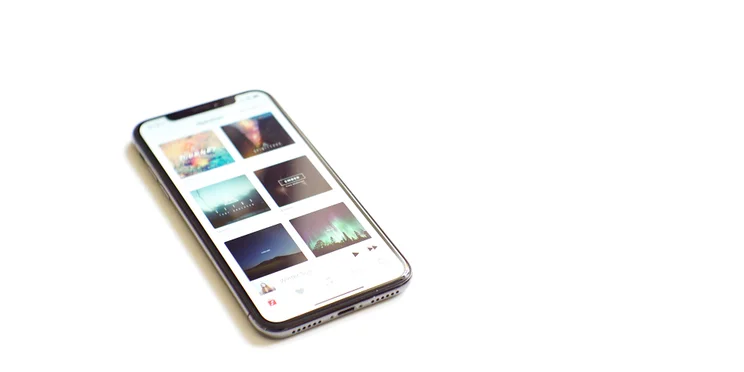 iphone on white background