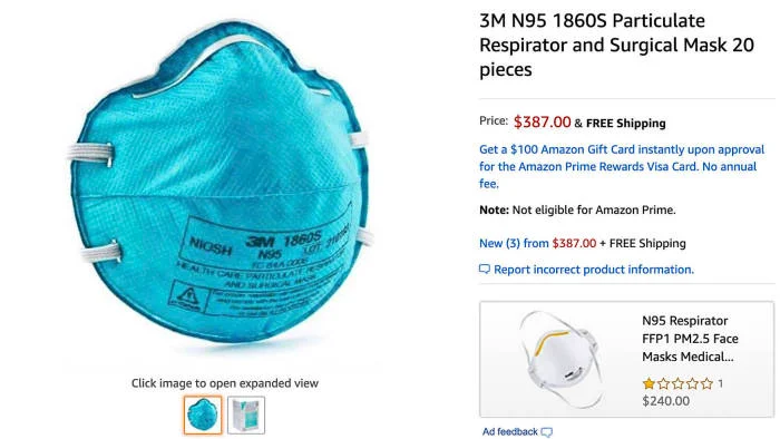 Facemask Price Gouging Amazon