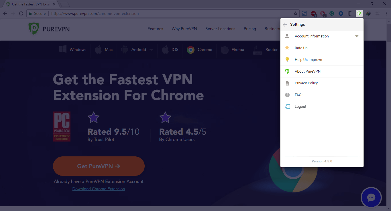 purevpn for chrome