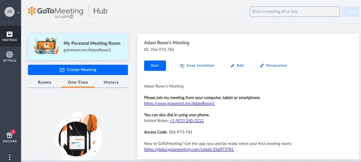 GoToMeeting homepage