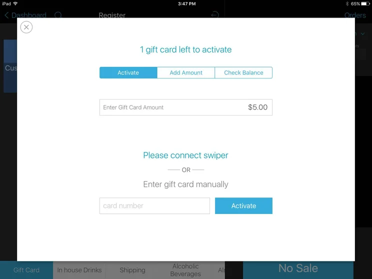 The Talech POS gift card add-on