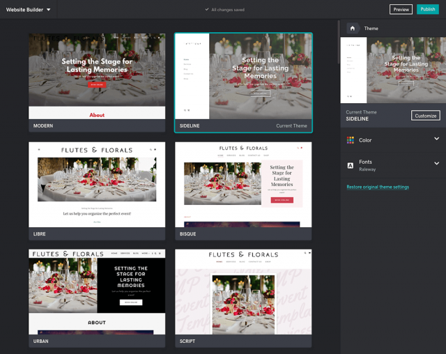 godaddy theme chooser