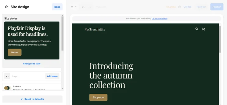 Square Online's site designer has a drag-and-drop interface. Source: Tech.co testing