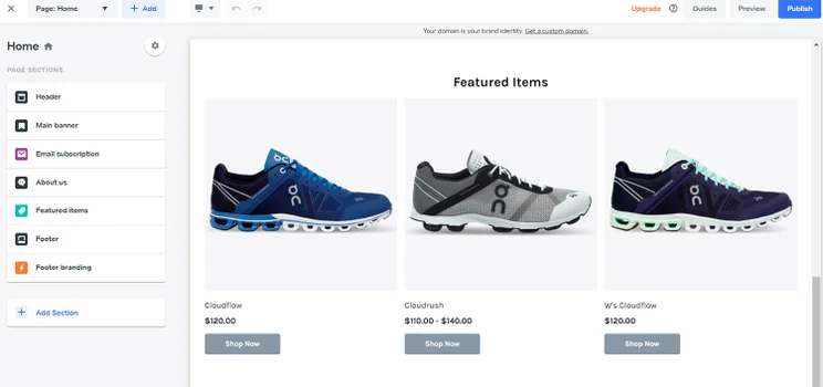 square online store site style