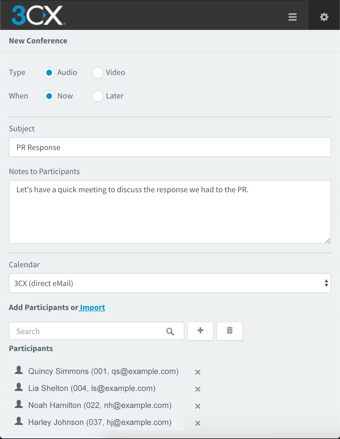 3CX phone system: Creating a conference