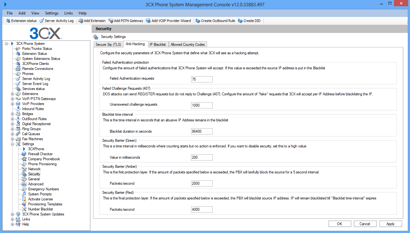 3CX phone system: Management console