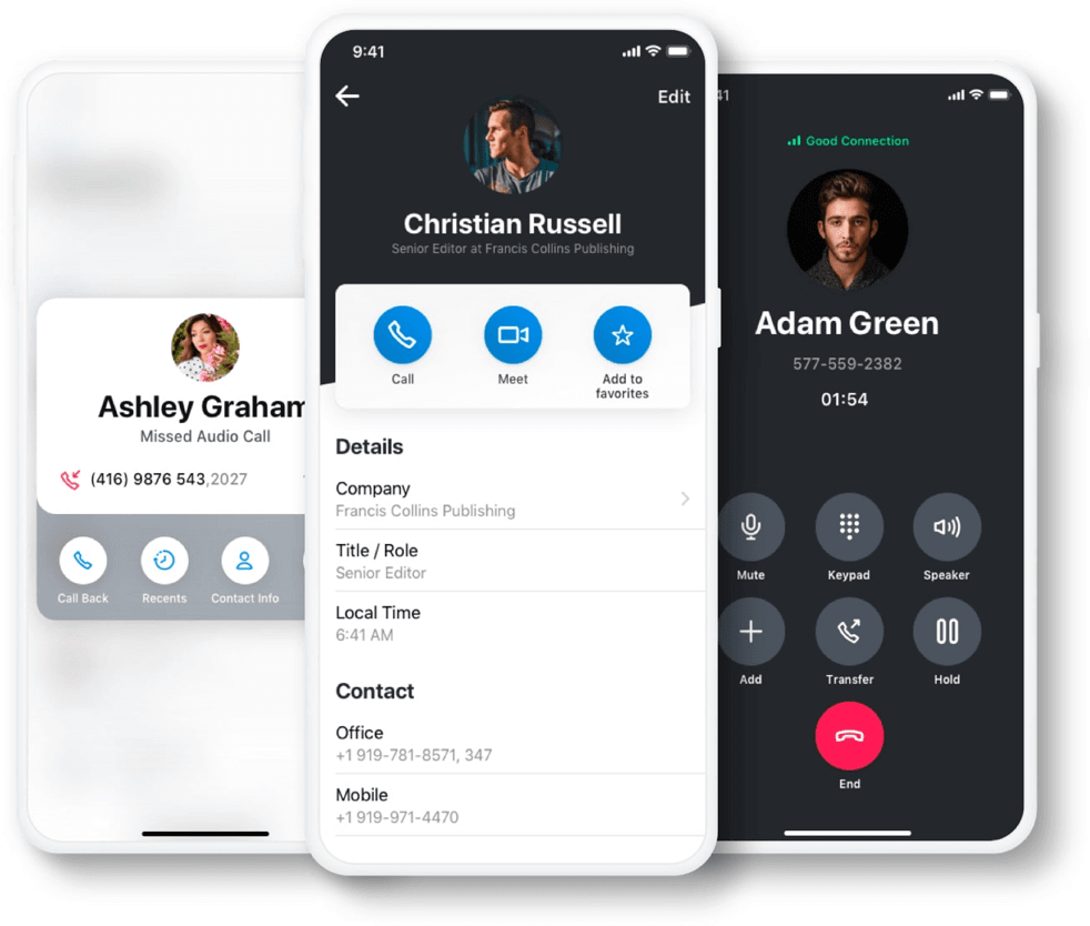 GoToConnect mobile view of the cloud PBX