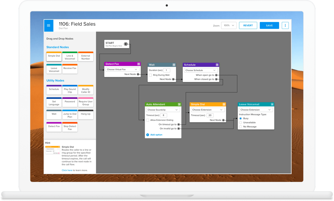 GoToConnect VoIP visual editor