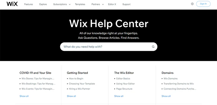 wix help and support