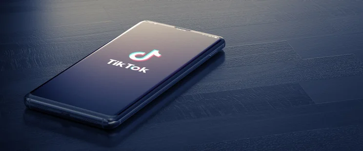 phone with tiktok on screen