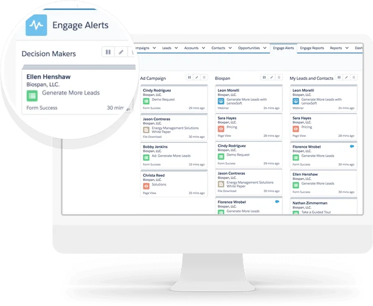 Salesforce Pardot engage alerts