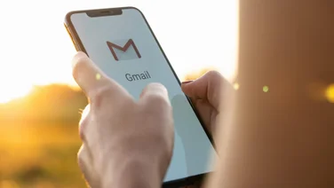 Gmail on iphone in sunset like setting