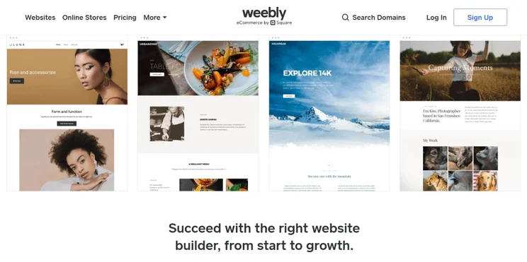 Weebly build websites example