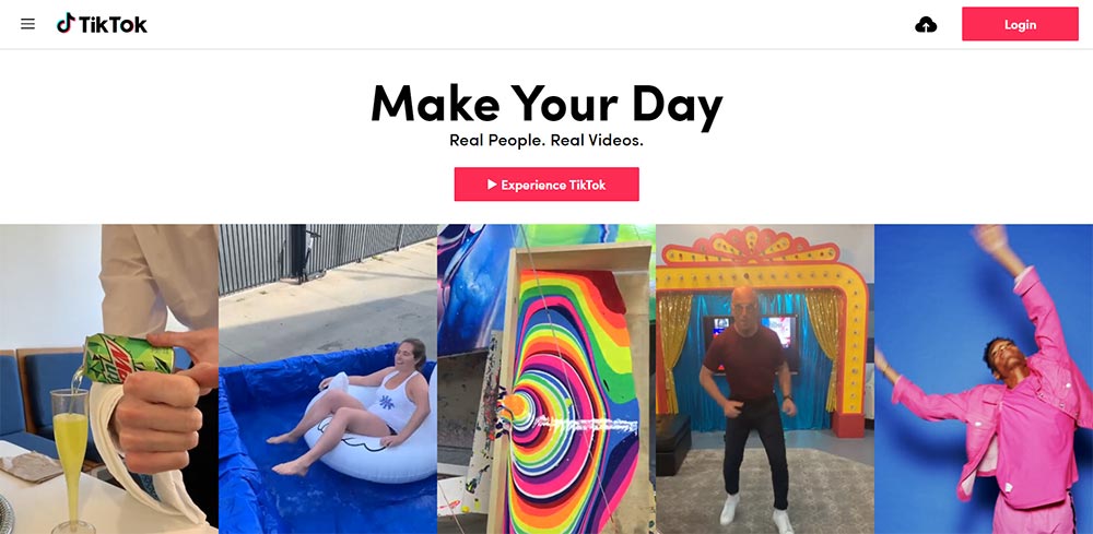 Tiktok homepage