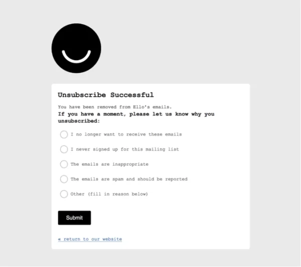 Ello Unsubscribe