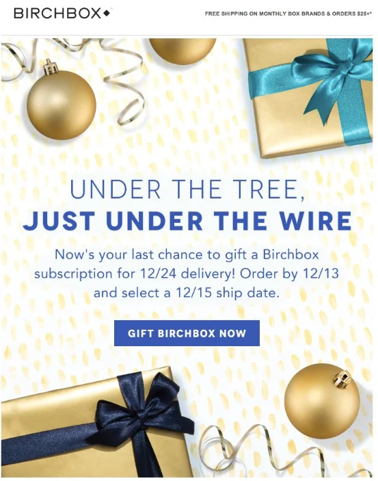 Birchbox Holiday Email