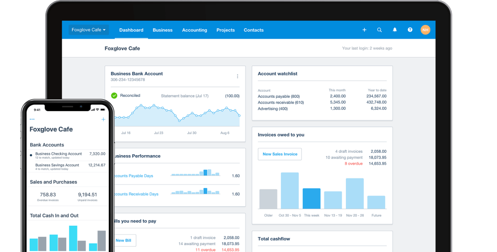 Xero-desktop and mobile view