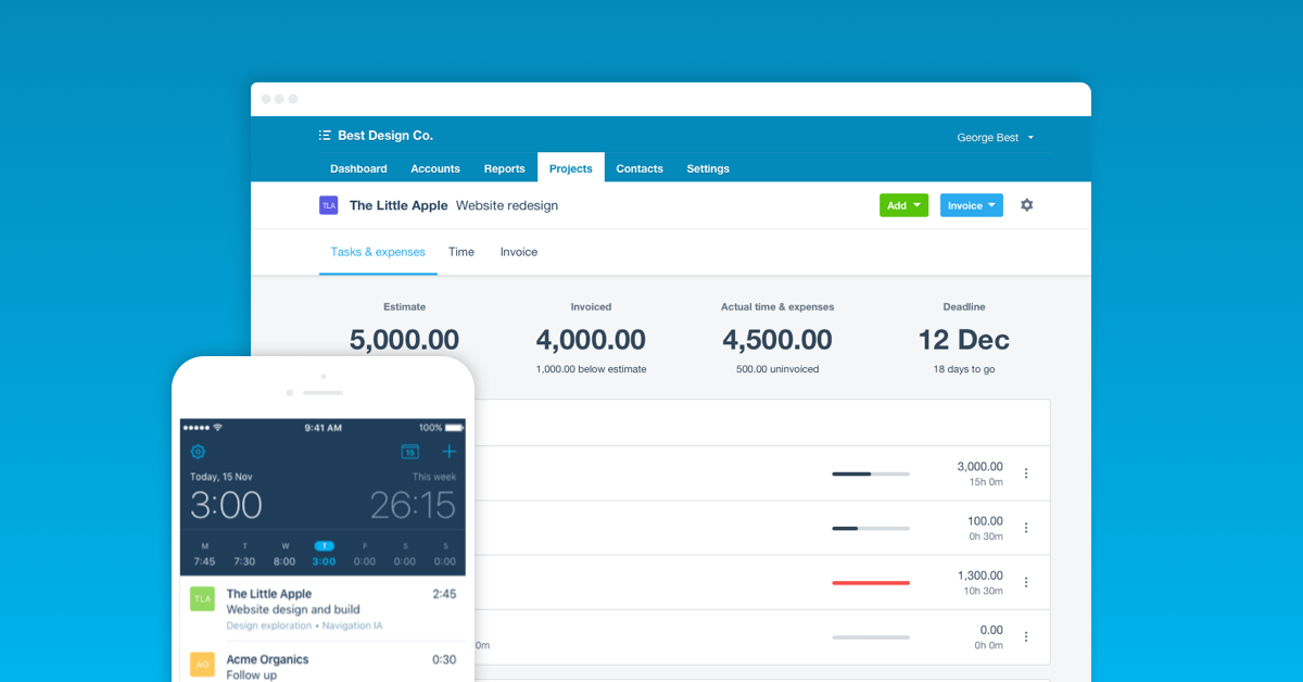 Xero: estimates and invoices