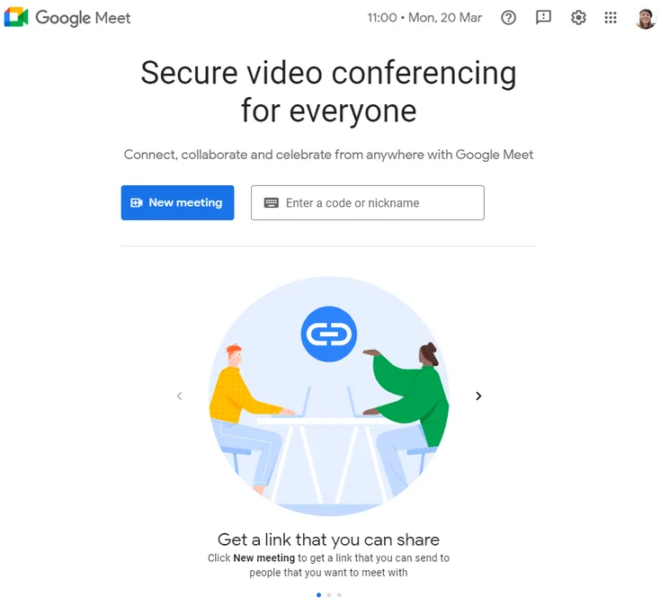 Google Meets sign in code