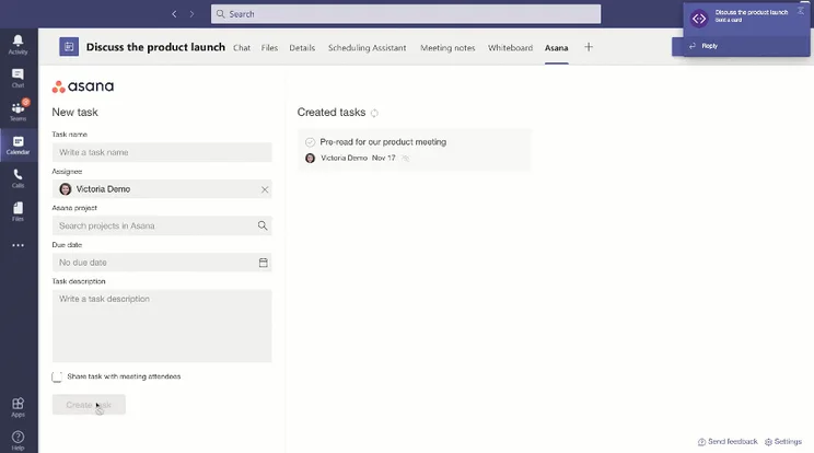 Microsoft Teams Asana
