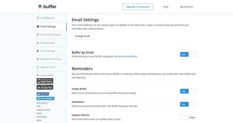 Buffer Settings