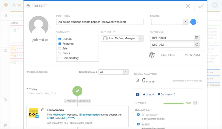CoSchedule Create Post