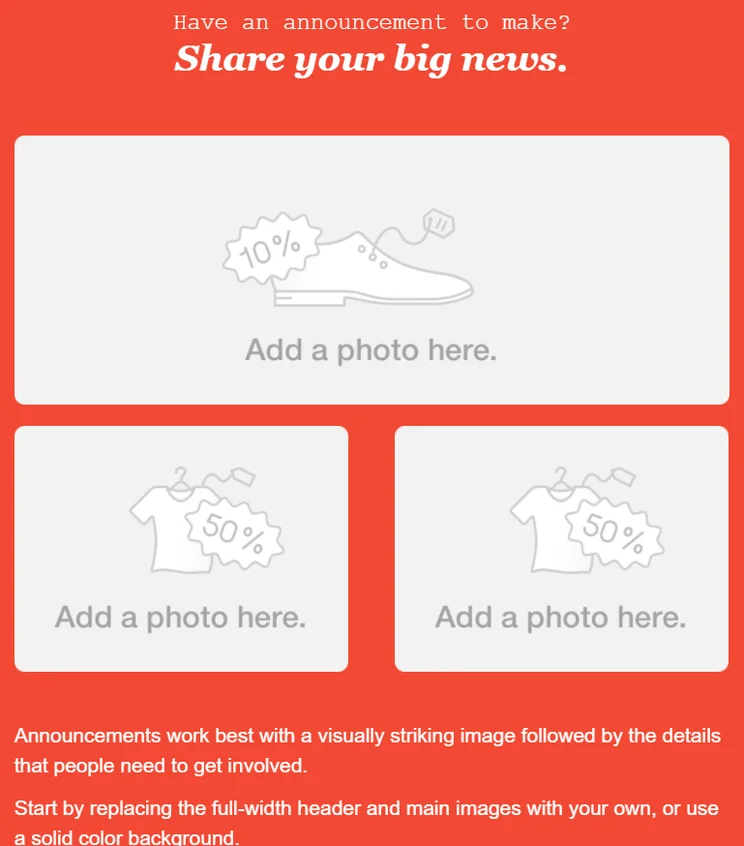 MailChimp Template Announcement