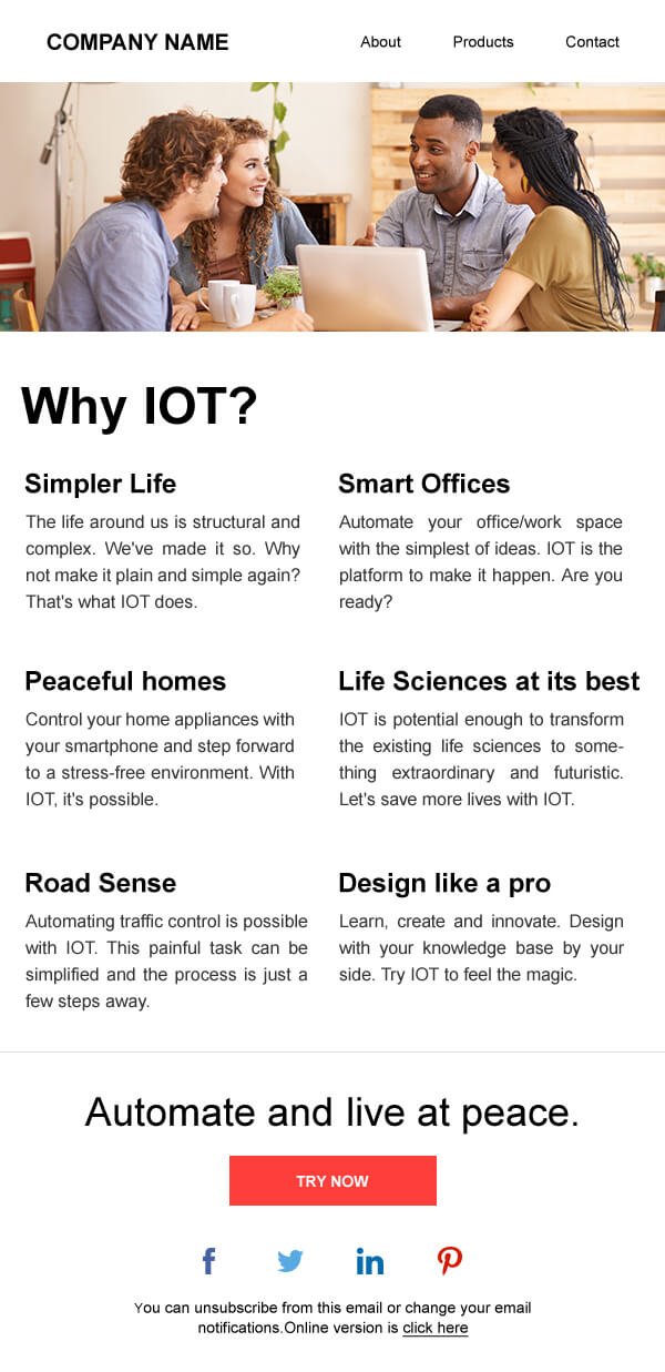 Zoho Campaigns Tempate IOT