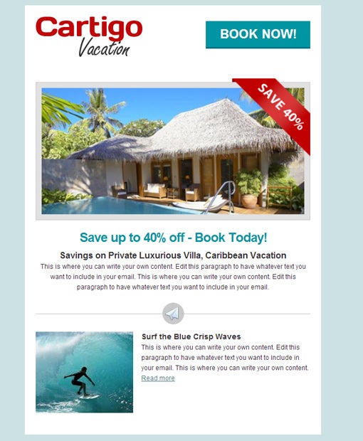 ActiveCampaign Template Vacation