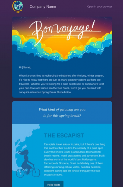 Cakemail Template Travel