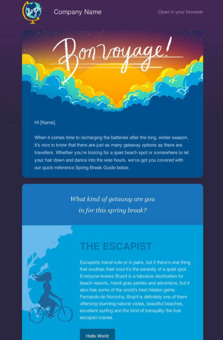 Cakemail Template Travel