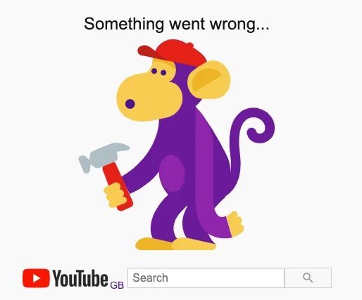 YouTube down error