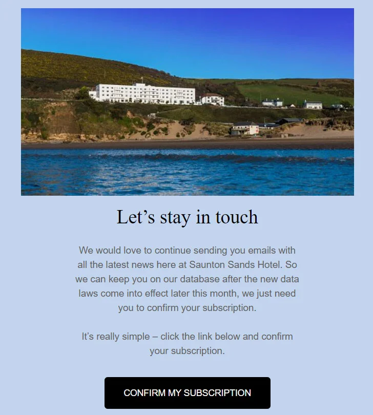 keep in touch email
