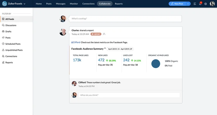 Zoho Social: agents collaborate