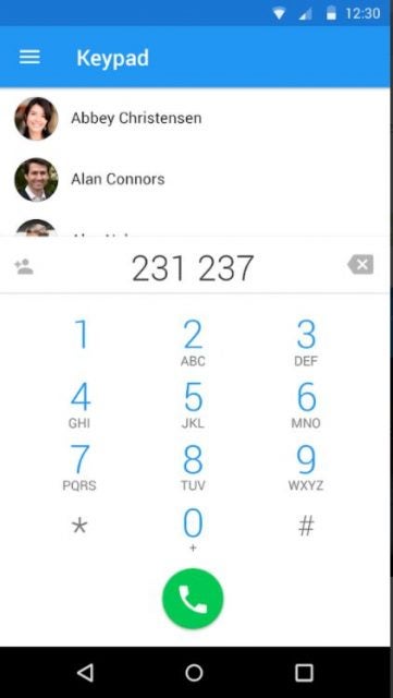 Ooma mobile app showing call