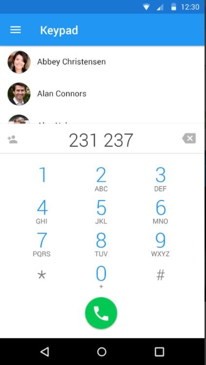 Ooma mobile app showing call