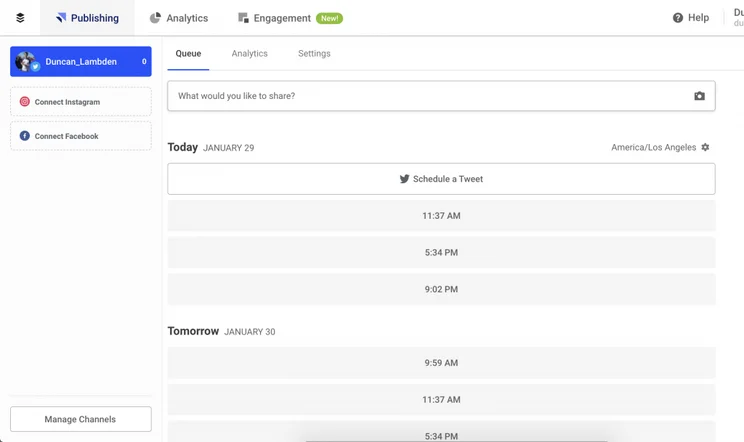 Buffer Dashboard