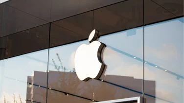 Apple logo on a store front