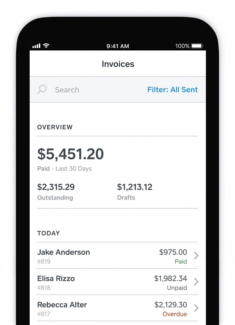 print square invoices