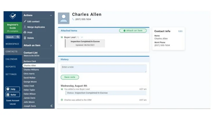 LACRM contact profile