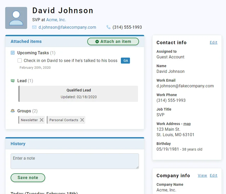 Less Annoying CRM Contact