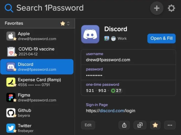 1Password Dark Mode