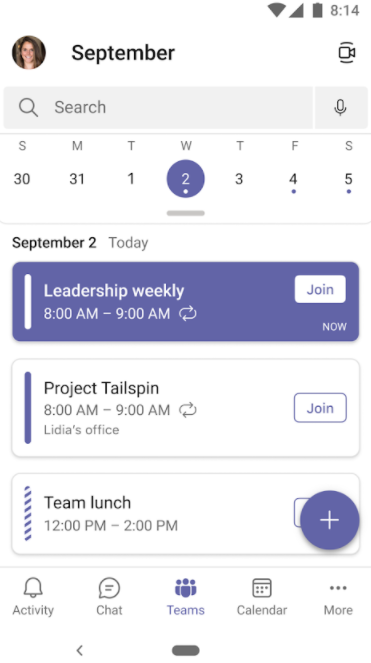 Teams Calendar App