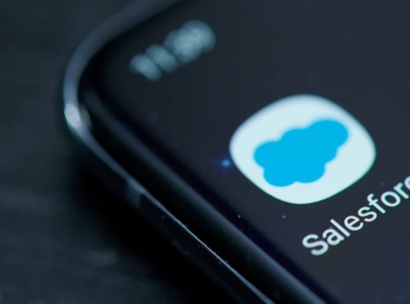 Salesforce logo on smartphone screen