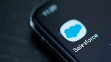 Salesforce logo on smartphone screen