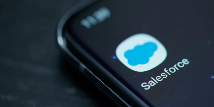 Salesforce logo on smartphone screen