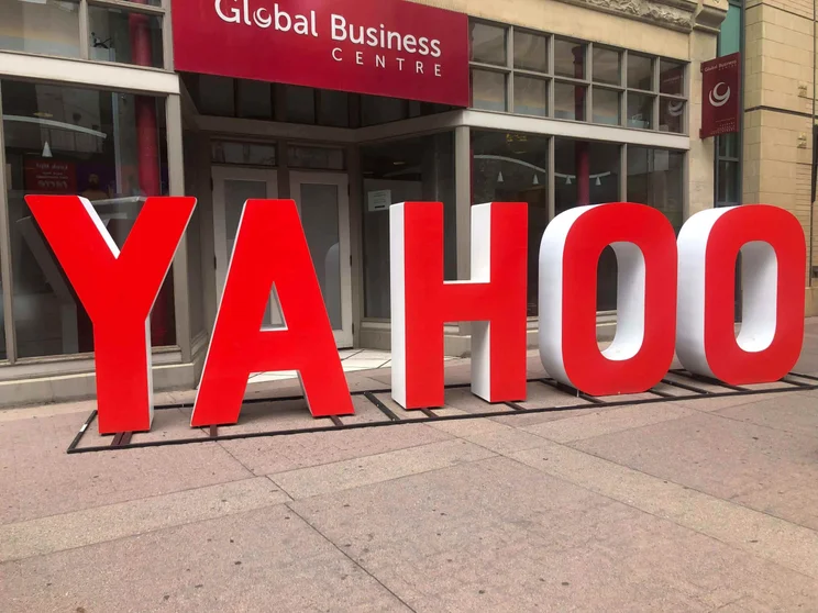 Yahoo Office With Yahoo Sign Outside